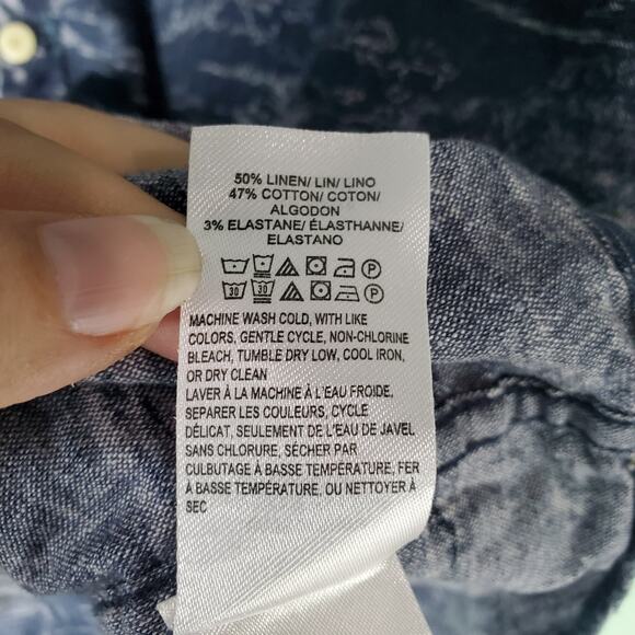 Lucky Brand Men's Surfing Short Sleeve San Gabriel Chambray Print Shirt Size XXL - Picture 6 of 8